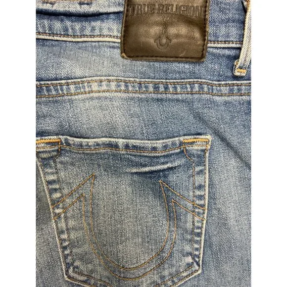True Religion Low Rise Distressed Light Blue Relaxed Skinny Jeans Size 28 - Picture 7 of 10